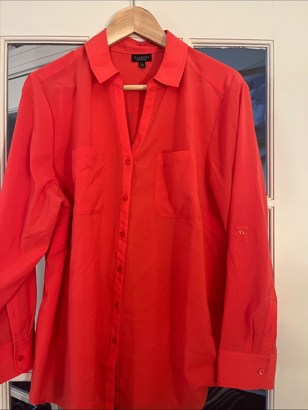 Talbots Deep Coral Women’s Button-Down Shirt. 2Xp